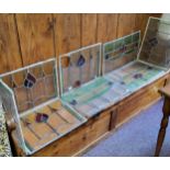 Various early 20th century leaded stained glass panels (6)