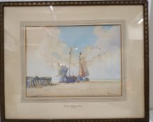 Wilfred Knox, Dutch Fishing Boats, signed, watercolour, 27cm x 37cm