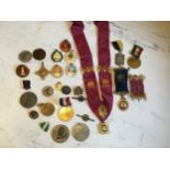 Enamel and other badges, Bath Race Club 1980, 1981, 1982, 1983;  Avon Brass Band; etc