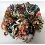 Costume jewellery - a quantity of vintage and later necklaces including bead, stone and faux