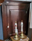 An 18th century oak corner cupboard, 90cm high, 72cm wide, c.1800