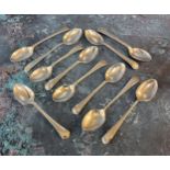 Local golfing interest - a set of seven silver teaspoons engraved with H.G.C for Hallmashire Golf