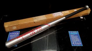 An American Wilson Old Milwaukee Beer stainless steel baseball bat, in original box