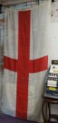 A large England white cotton flag,  with cross of St George, approx 280cm x 115cm
