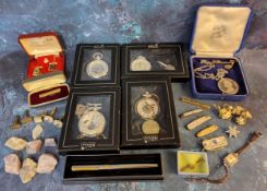 The Heritage Collection pocket watches;  pen knives;  cufflinks;  silver jubilee pendant; geological