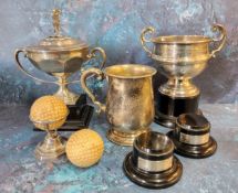 A silver trophy and cover, engraved Abbeydale Golf Club, The Challenge Cup, Won by D F Jackson 1933,