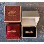 A 9ct white & yellow gold full eternity ring set with round white stones, size N, H Samuel,