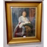 Victorian School, Portrait of a Lady, oil on canvas, 49cm x 38cm, framed;  Olive Meyrick, Mountain