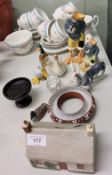 A Melba bone china tea service, for six;  novelty models of ducks;  a German model, of a donkey;