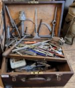 Tools - Early 20th century Moore & Wright of Sheffield implements; spanners, rulers, gauges,etc (1