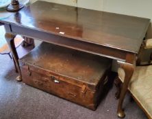 An early 20th century mahogany side / silver table, rectangular top, moulded edge, cabriole legs,