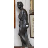 Garden Statuary - a bronzed garden statue, Bather Surprised, 80cm high