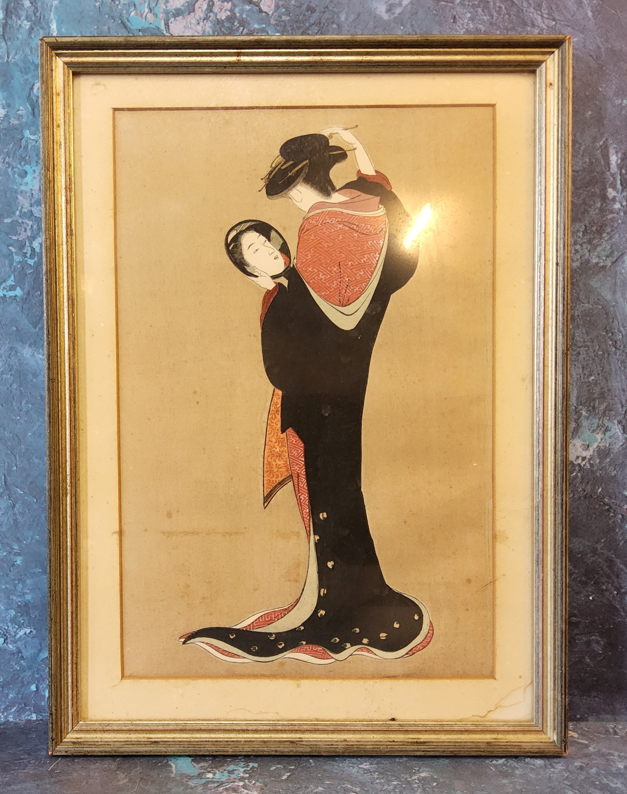 Japanese School (early 20th century) Geisha Beauty 29.5cm x 19.5cm - Image 2 of 2