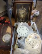 Clock Parts - clock faces, pendulums, bevels and cases;  etc