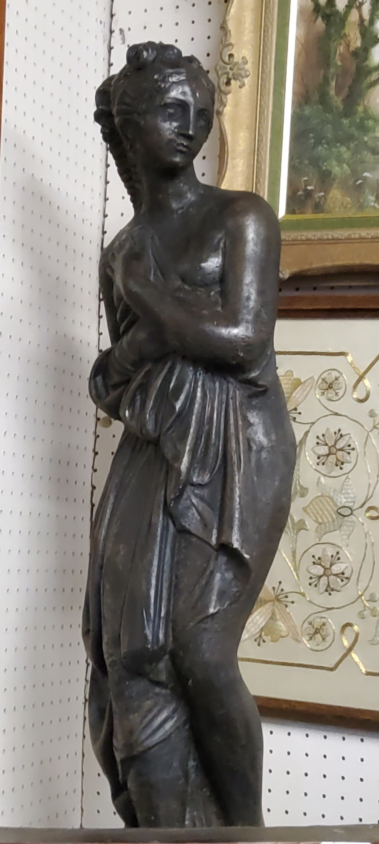 Garden Statuary - a bronzed garden statue, Bather Surprised, 80cm high - Image 2 of 2
