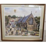 William (Bill) H Kirby (contemporary), by and after, Ecclesfield Church, coloured print, signed in