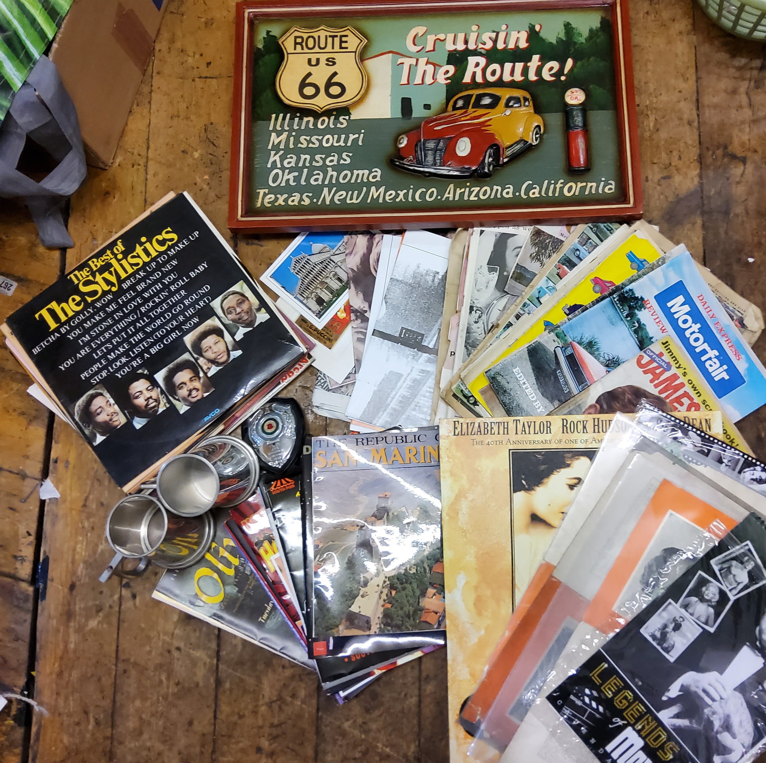 Vinyl Records - Lionel Richie, 1950's;  Neil Diamond;  Silverstone and Motoring ephemera;  modern