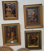 A pair of Victorian crystoleum, Child Play, 27cm x 18cm, framed;  others, various (4)