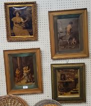 A pair of Victorian crystoleum, Child Play, 27cm x 18cm, framed;  others, various (4)