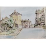 Ron Newton (Sheffield Artist), Ringinglow and The Norfolk Arms, watercolour, signed and dated