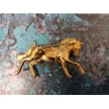 A 9ct gold novelty brooch in the form of a bridled horse cantering 12.37g (VAT on Hammer price)