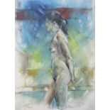David Naylor, fl 20th / 21st century, Nude, Amy, signed, oil on canvas, 40cm x 30cm