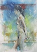 David Naylor, fl 20th / 21st century, Nude, Amy, signed, oil on canvas, 40cm x 30cm