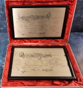 A Battle of Britain 40th Anniversary Commemorative Plaque, an etched profile of a Spitfire and