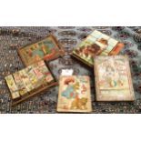 A set of early 20th century ABC blocks, boxed;  a German chromolithographic Pyramid ABC & Picture