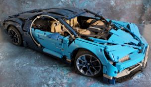 A Mould King Lego style large scale Bugatti Chiron, built, not checked for completeness