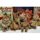A Chad Valley jointed bear, 13cm high, c.1920;  another; Steiff seated dog,  etc (4)