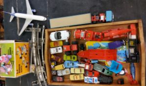 Matchbox diecast cars and trucks, various;  Airtours jet;  etc