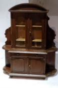 Miniature Furniture - an early 20th century apprentice piece dresser, 42cm high