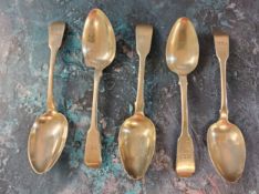 A set of three George III silver Fiddle pattern dessert spoons, Thomas Wilkes Barker, London