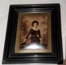 A 19th century chrystoleum, portrait of a lady, 13cm x 10cm, framed