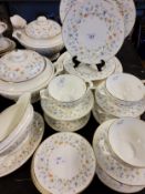 A Coalport English Garden dinner service, comprising meat plate, two tureens, six soup bowls and