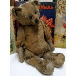 An early 20th century jointed mohair bear, 38cm high, c.1920