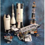 A Pop Maker Lego style Space Shuttle Orbiter, STS Discovery and Space Telescope Hubble, built,