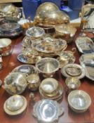 Silverplate - Various good quality examples of EPNS tableware including domed tureen cover; pedestal