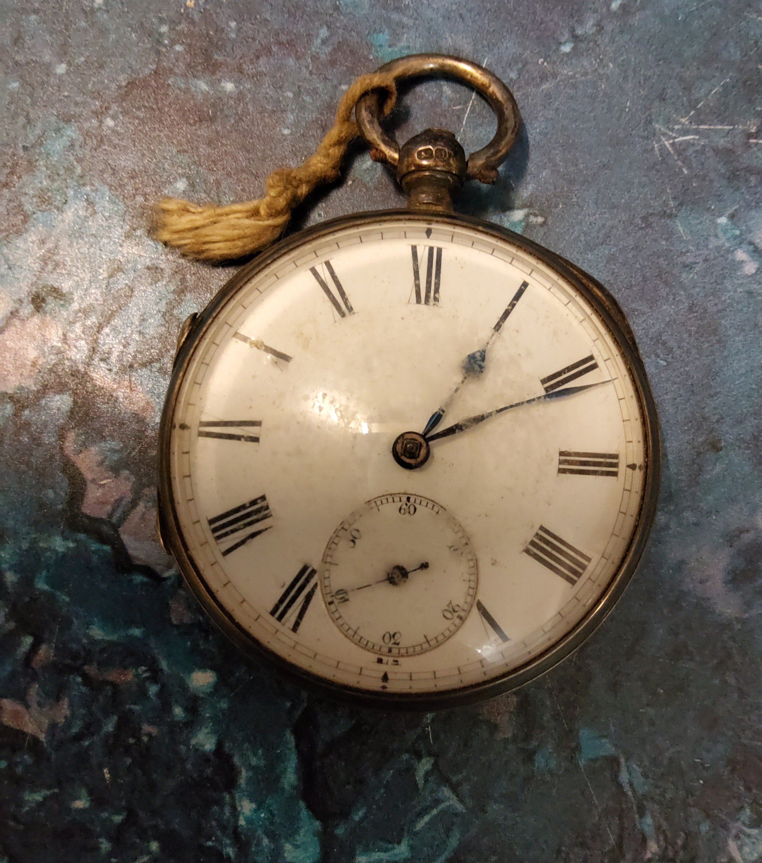 A silver open faced pocket watch, fusee movement, London 1883