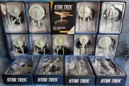 Star Trek - Eaglemoss Star Trek The Official Starships Collection fourteen mini-ships including