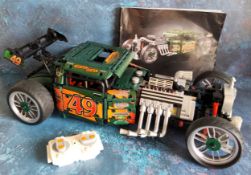A Lego style K-Box Hi-Tech 10509 1949 Hotrod, built, instructions, not checked for completeness