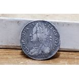 George II 1745 six pence, Lima mint mark - G/VG condition