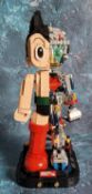 A Lego style Tezuka Productions 86203 Astro Boy Mechanical Clear Version, built with original
