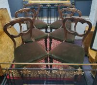 Six Late Victorian oak and elm dining chairs c.1900