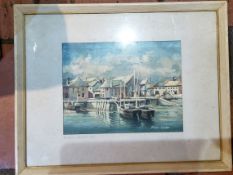Vernon Carter, bn. 1945,  Navagissey Harbour, siigned, titled, oil on board, 16cm x 21cm