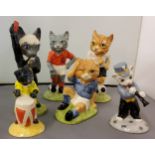 Beswick Football Feline Collection -  Red Card 138/1500;  Kitcat 449/1500;   Mee-ouch 311/1500;
