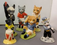 Beswick Football Feline Collection -  Red Card 138/1500;  Kitcat 449/1500;   Mee-ouch 311/1500;