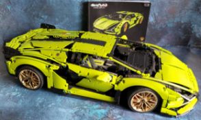 A Lepin Technic King Lego style 80089 Lamborghini Sián FKP 37, built, original instruction book, not