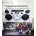 A retro GPO Brooklyn Portable Boombox, Bluetooth, CD-Player, DAB/FM radio, in original pictorial box